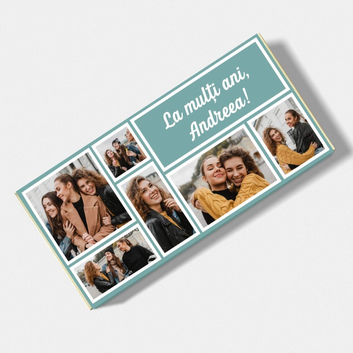 Cioccolato personalizzato con 7 foto e un messaggio