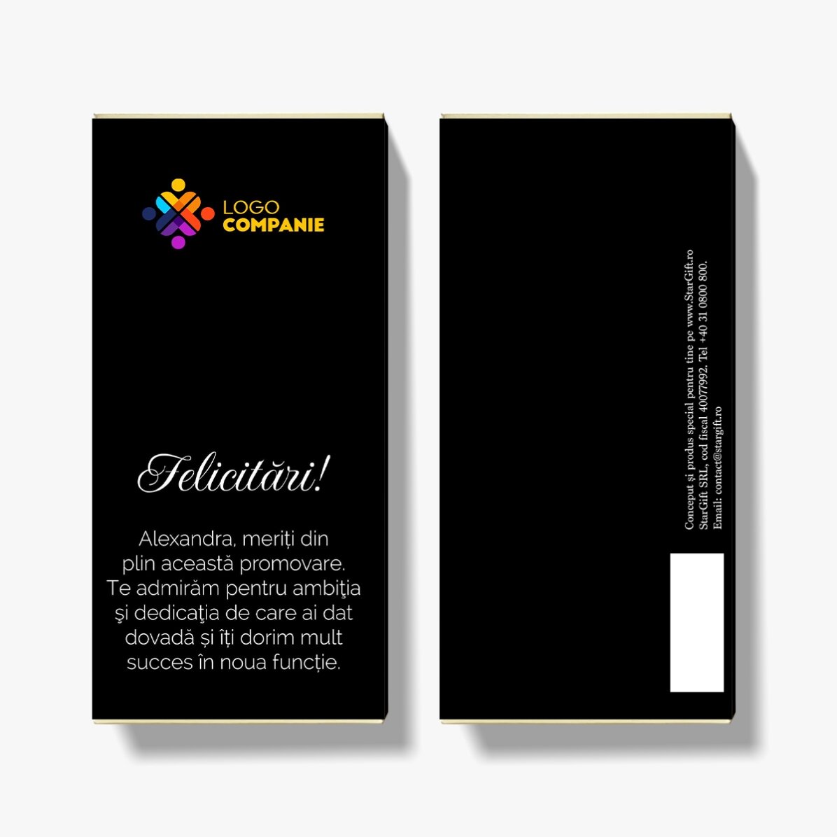 Cioccolato personalizzato con logo e testo - Promozione