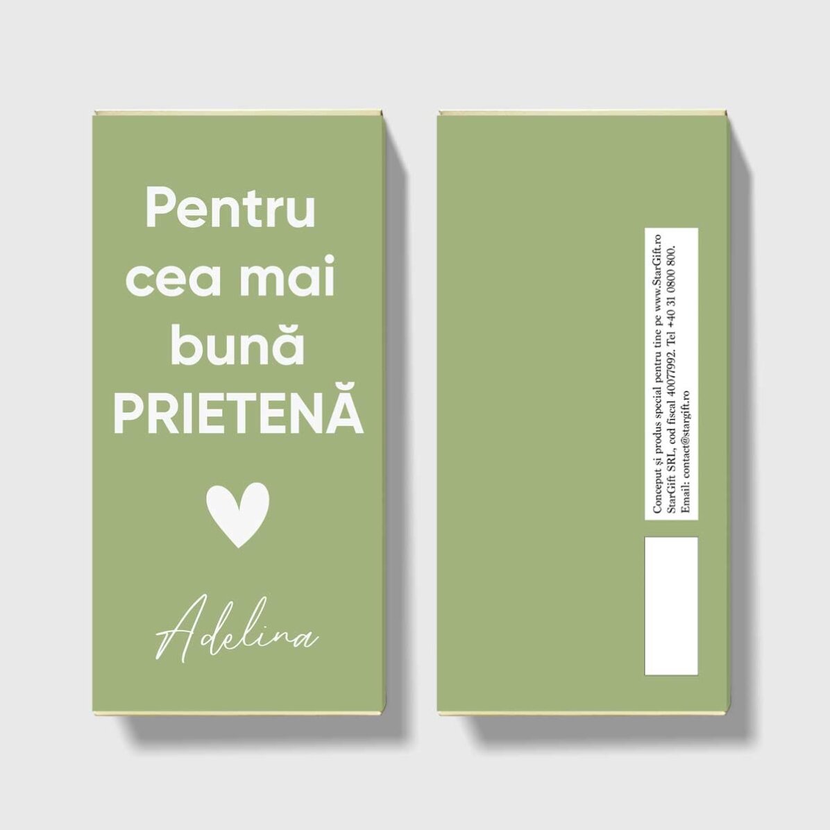Cioccolato personalizzato con un messaggio di apprezzamento
