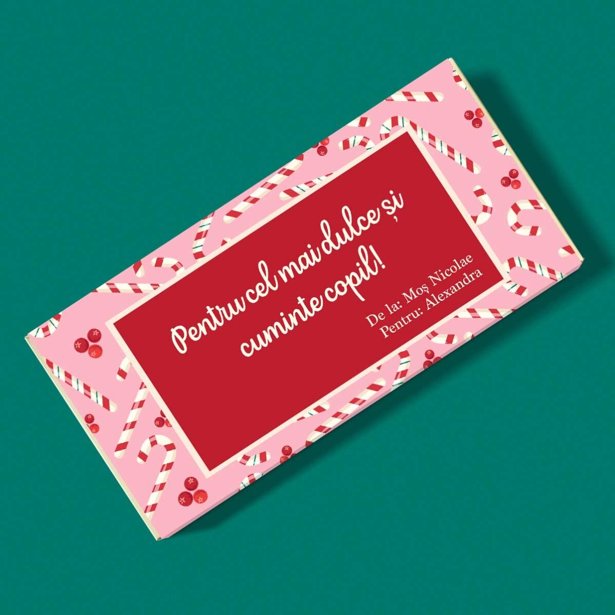 Cioccolato personalizzato con messaggio - da Babbo Natale