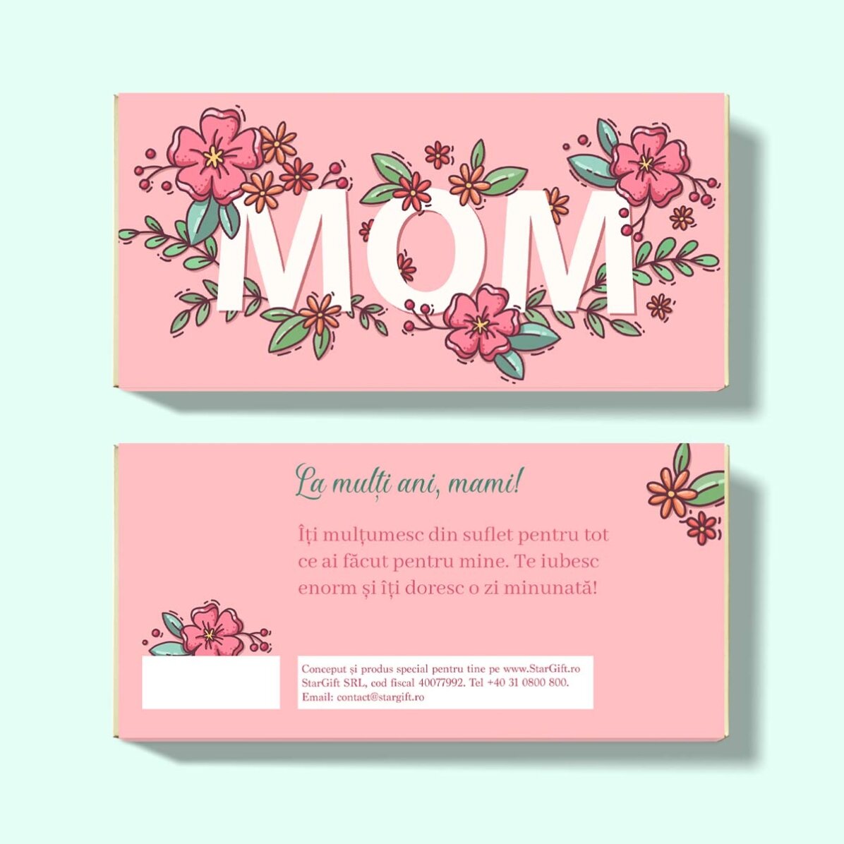 Cioccolato personalizzato con messaggio - Fiori
