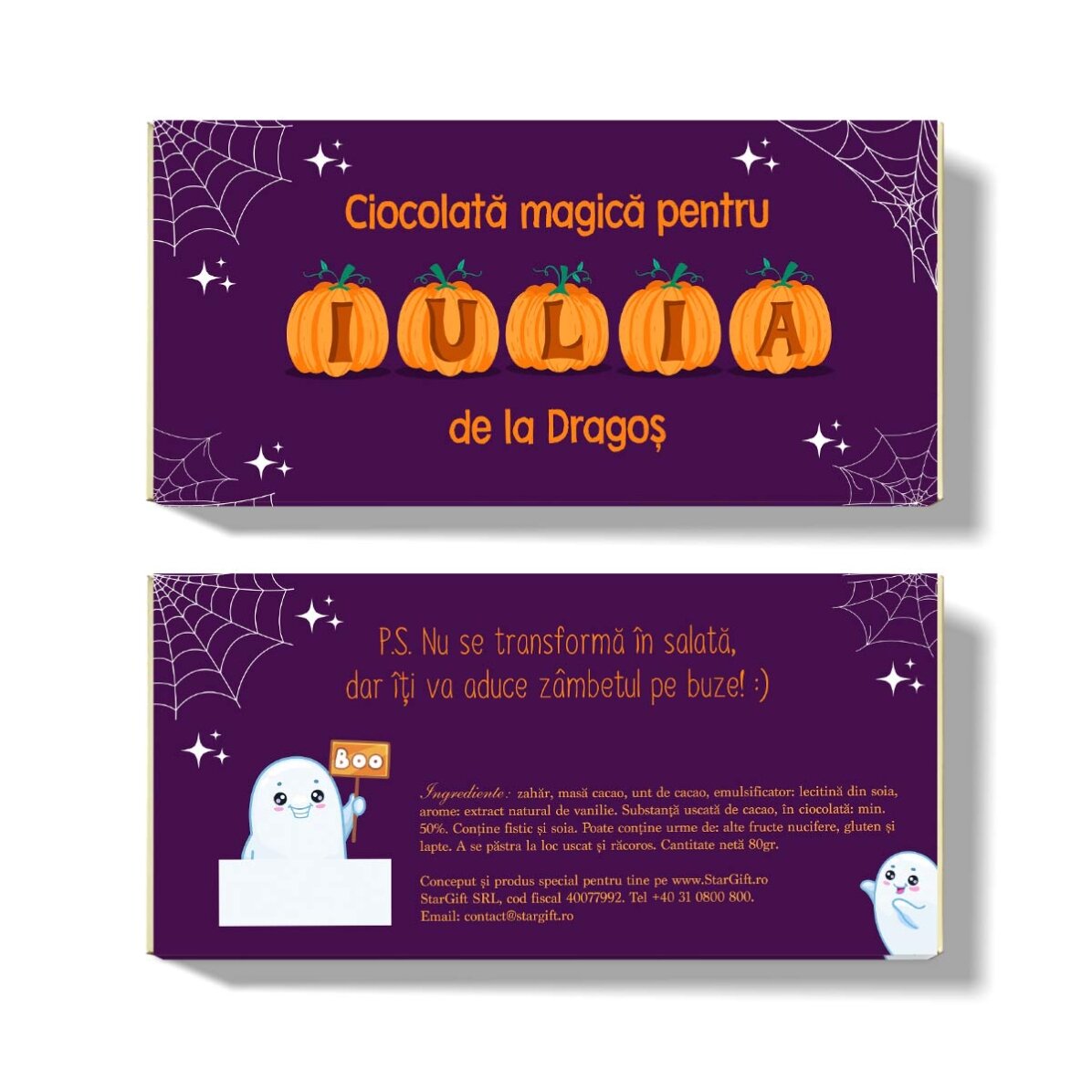 Cioccolato personalizzato con messaggio - Halloween magico
