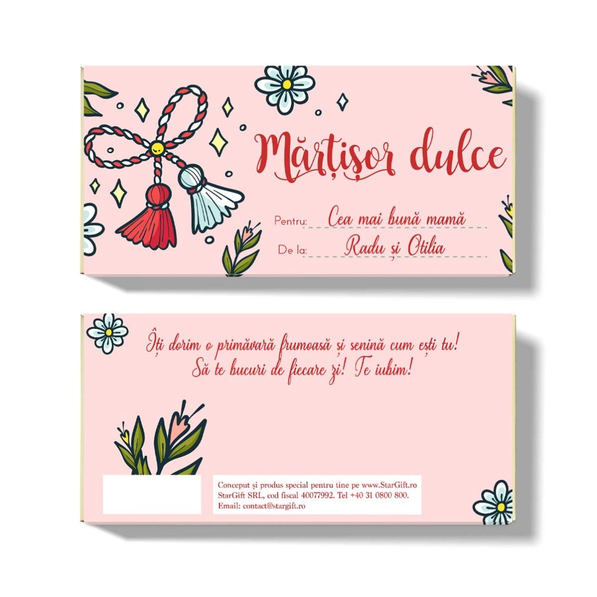Cioccolato personalizzato con un dolce messaggio