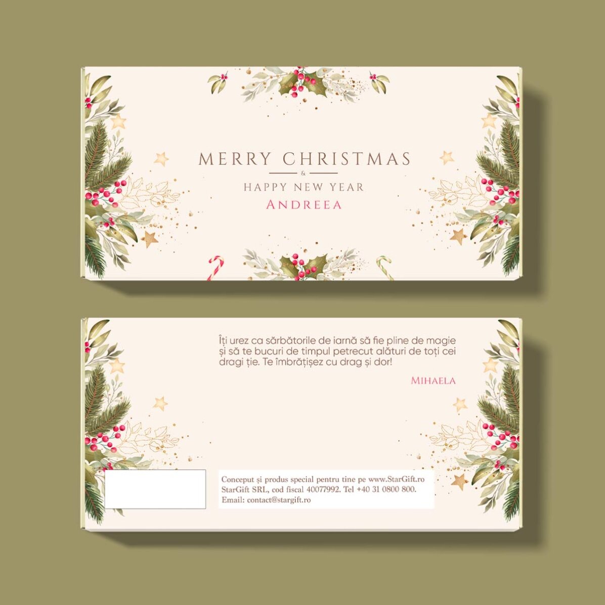 Cioccolato personalizzato con messaggio - Buon Natale!