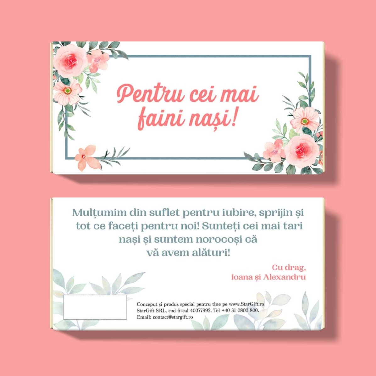 Cioccolato personalizzato con messaggio - Messaggio per i padrini