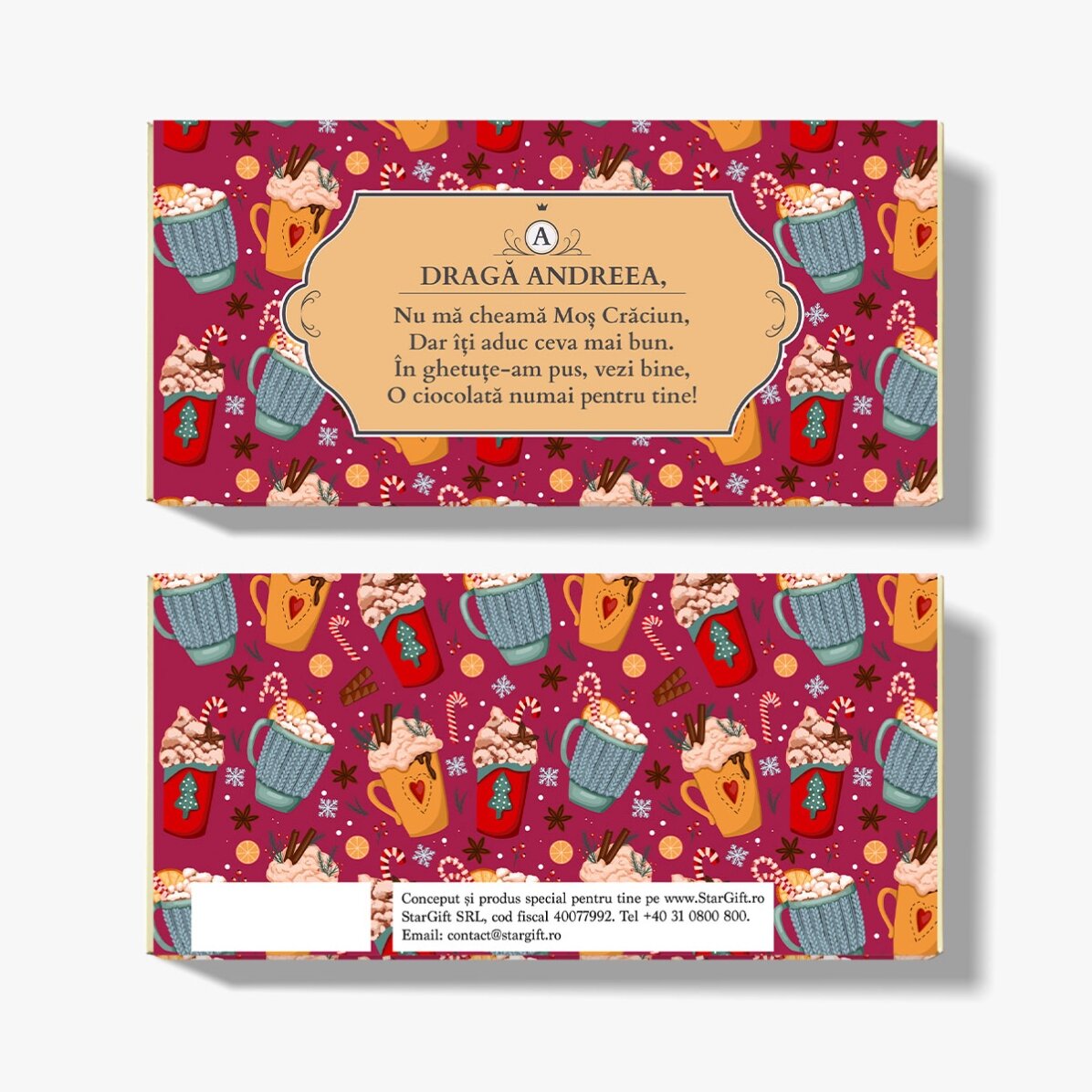 Cioccolato personalizzato con messaggio - Non mi chiamo Babbo Natale