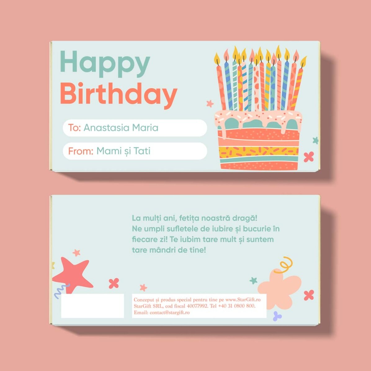 Cioccolato personalizzato con messaggio per bambini - Compleanno