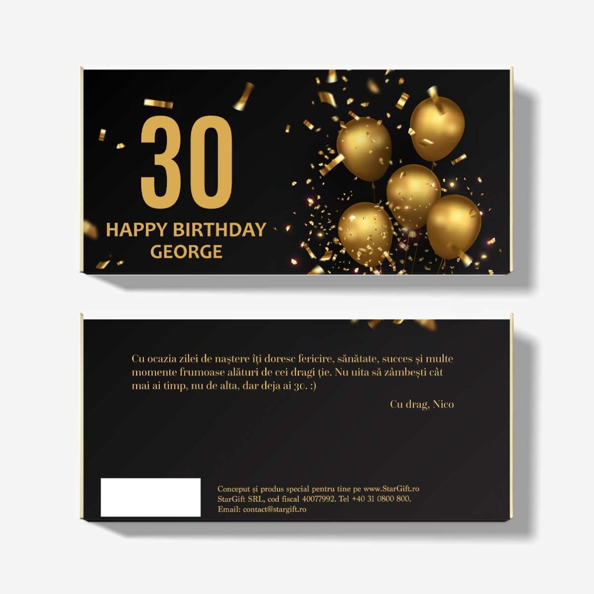 Cioccolato personalizzato con messaggio di compleanno - Birthday Wish