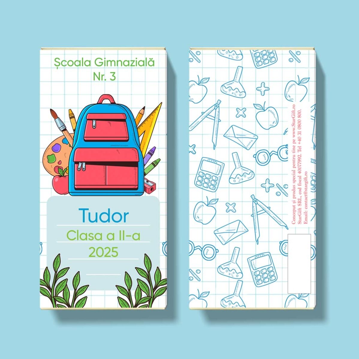 Cioccolato personalizzato con messaggio - Primo giorno di scuola