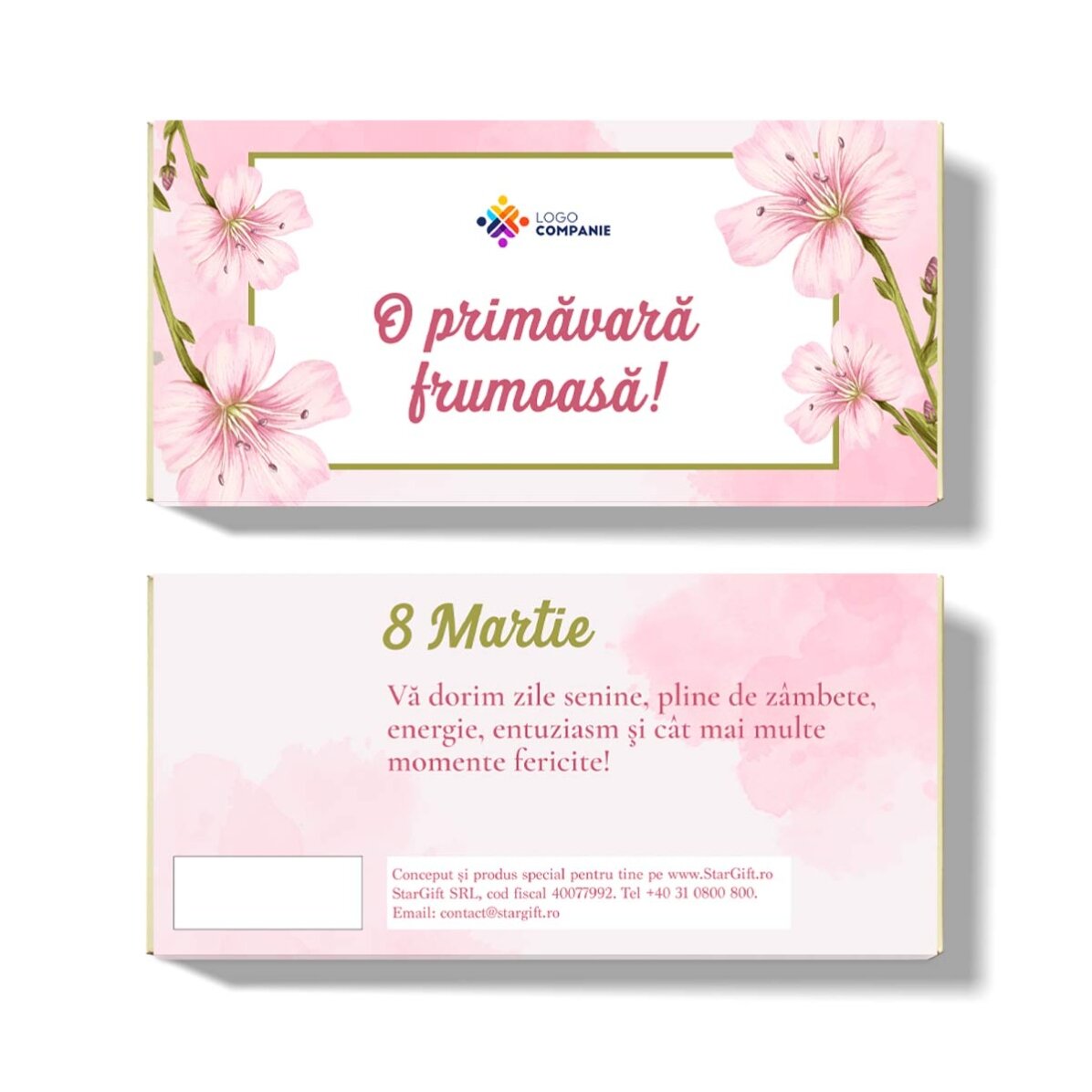 Cioccolato personalizzato con messaggio e logo - Primavera