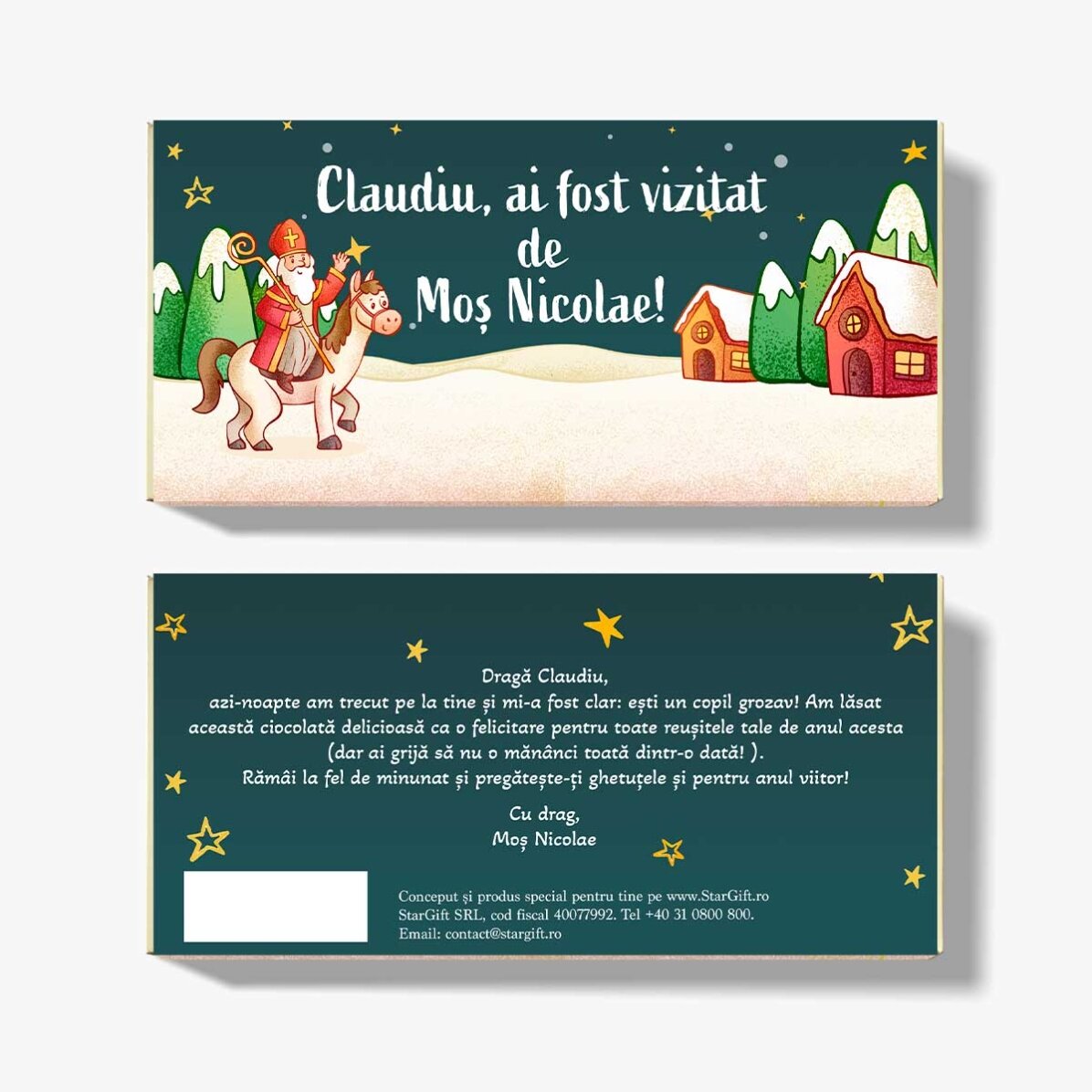 Cioccolato personalizzato con messaggio - Visita di San Nicola