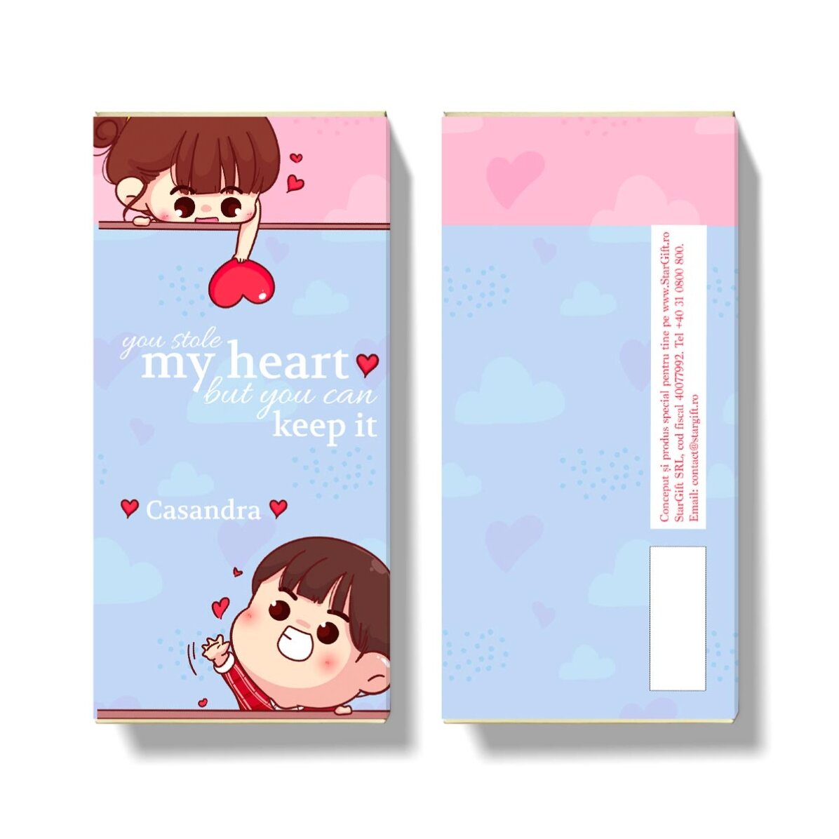 Cioccolato personalizzato con messaggio - Mi hai rubato il cuore