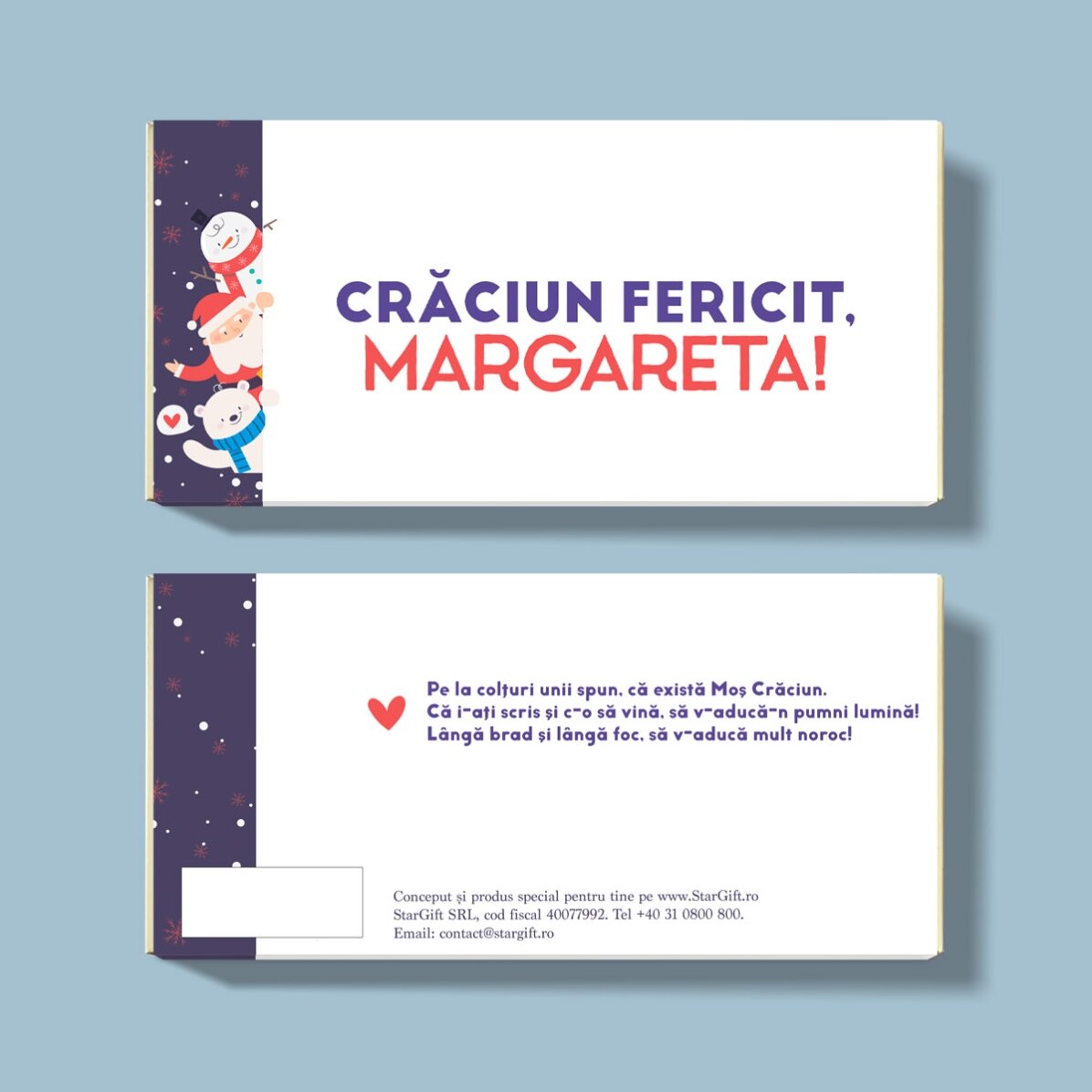 Cioccolato personalizzato con nome e messaggio - Christmas friends