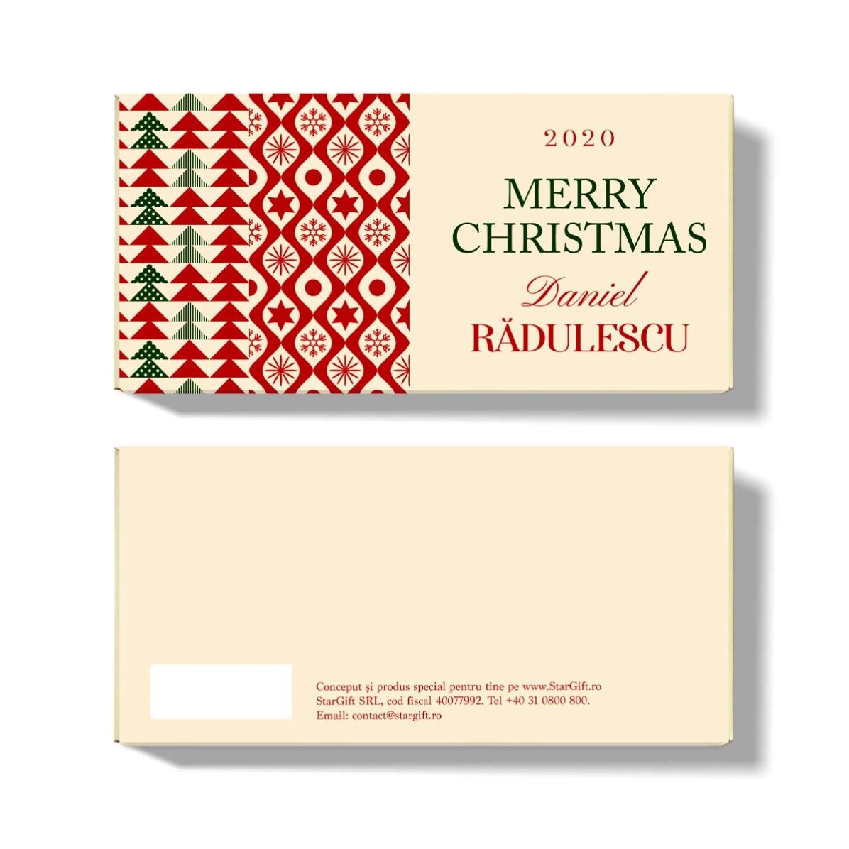 Cioccolato personalizzato con nome e messaggio - Classic Christmas