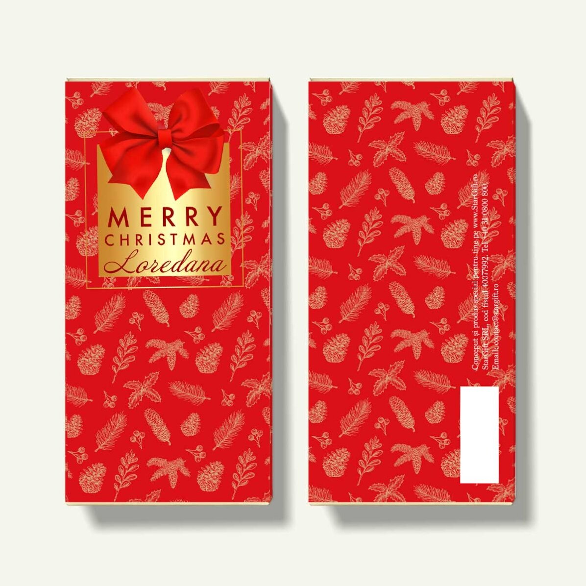 Cioccolato personalizzato con nome e messaggio - Glamorous Christmas