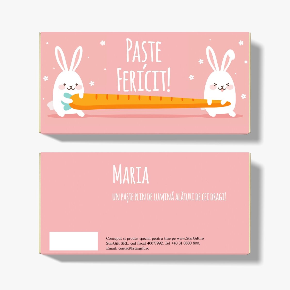 Cioccolato personalizzato con nome e messaggio - Coniglietti