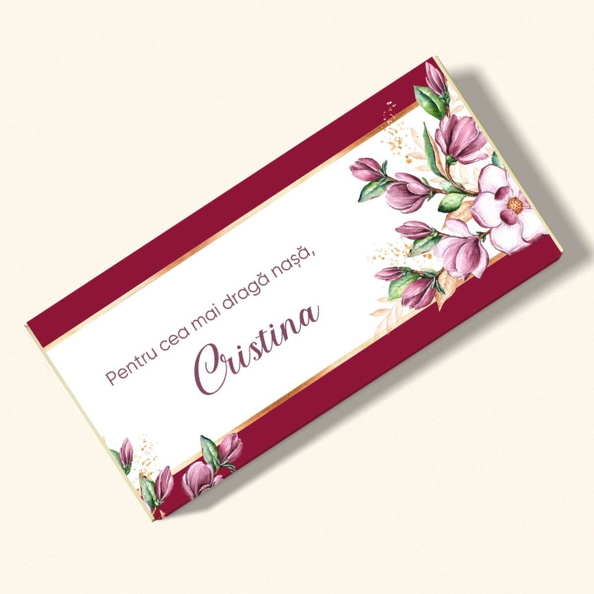Cioccolato personalizzato con nome e messaggio - Una bella primavera