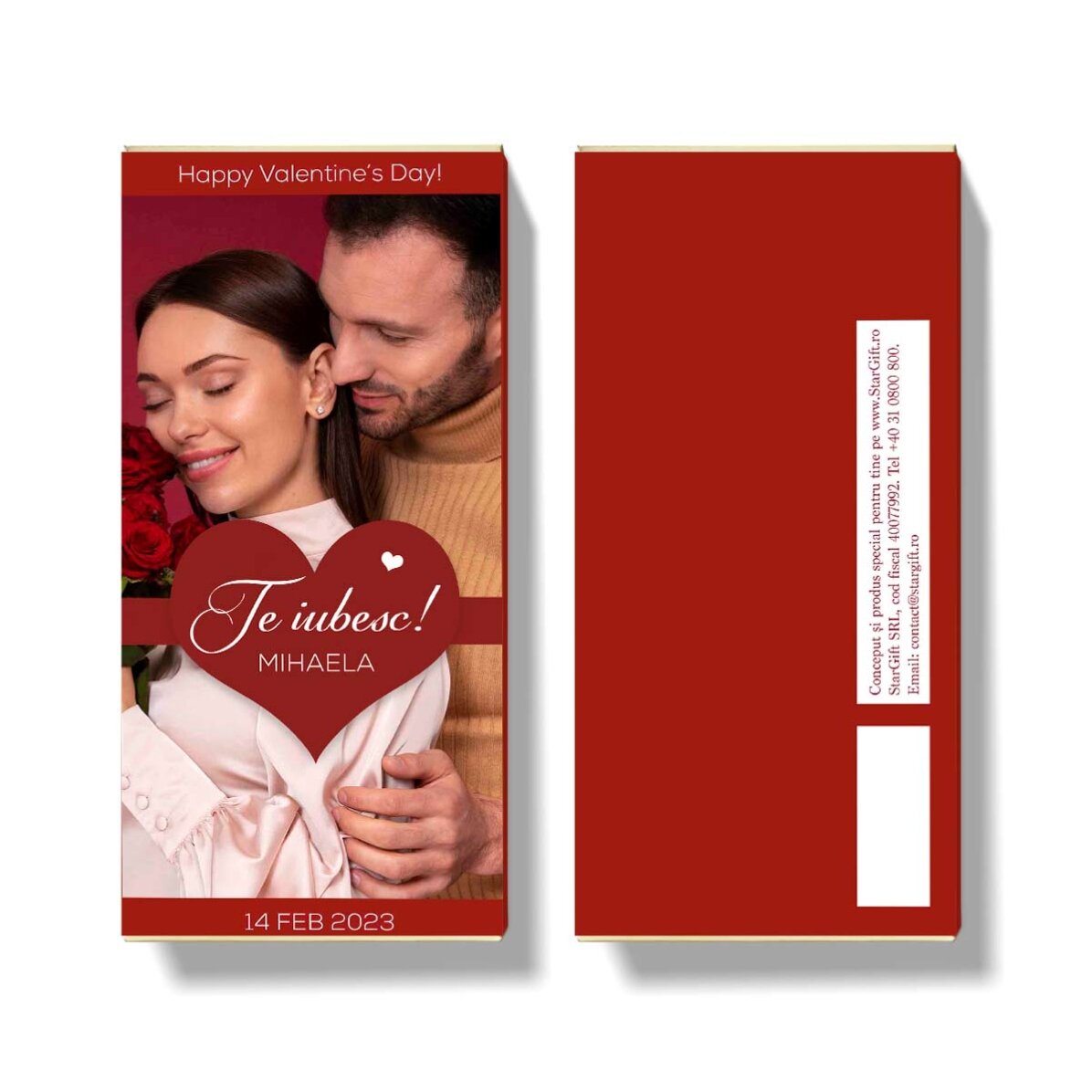 Cioccolato personalizzato con una foto e un messaggio - Ti amo