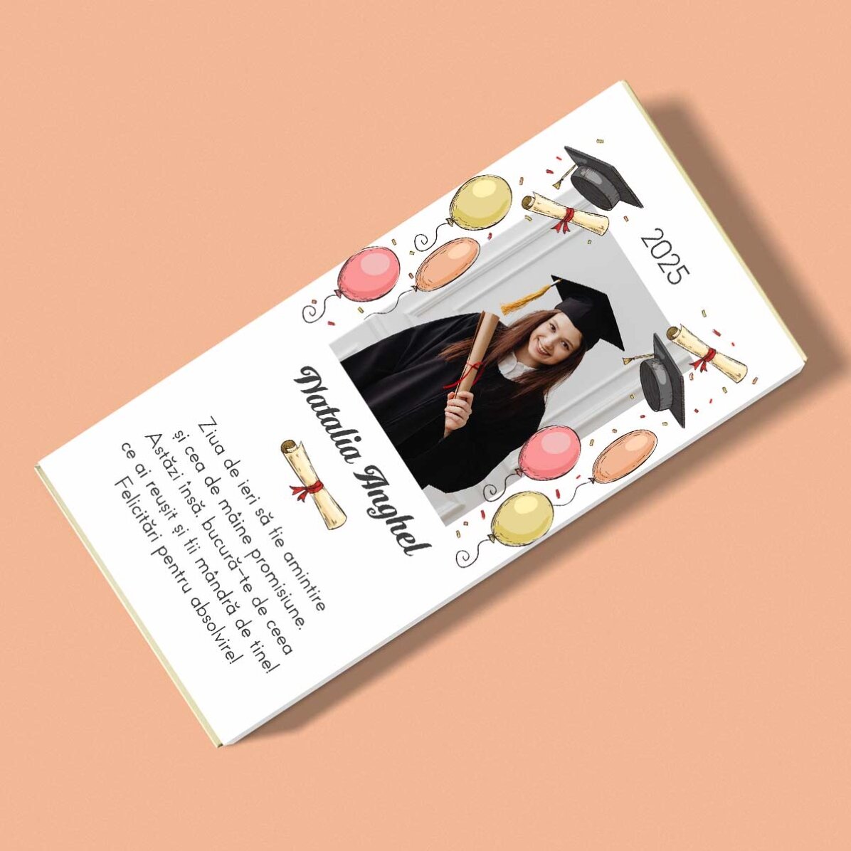 Cioccolato personalizzato con foto e testo - Laurea