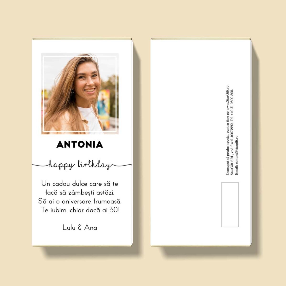 Cioccolato personalizzato con foto e testo - Compleanno