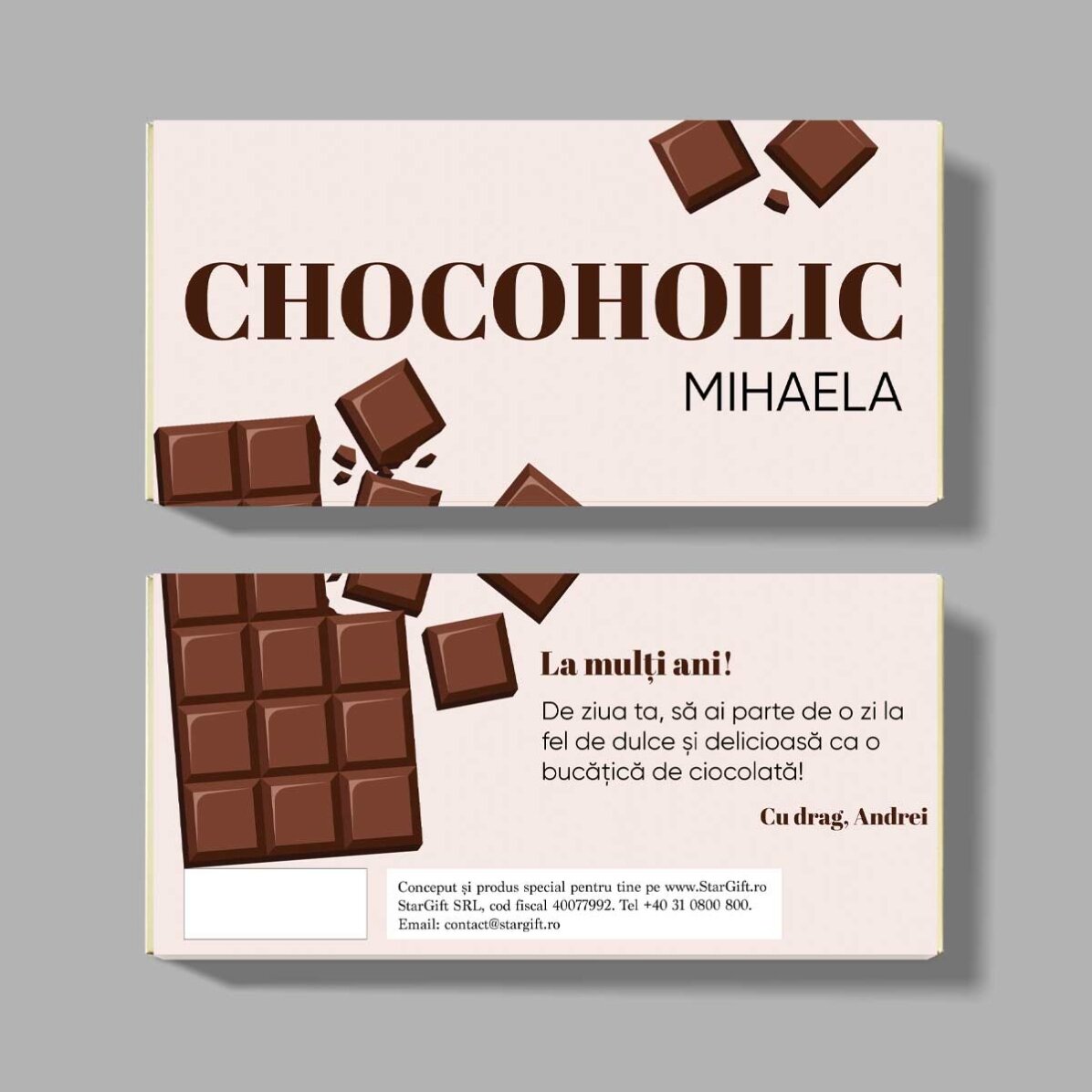 Cioccolato personalizzato con scritta - Chocoholic