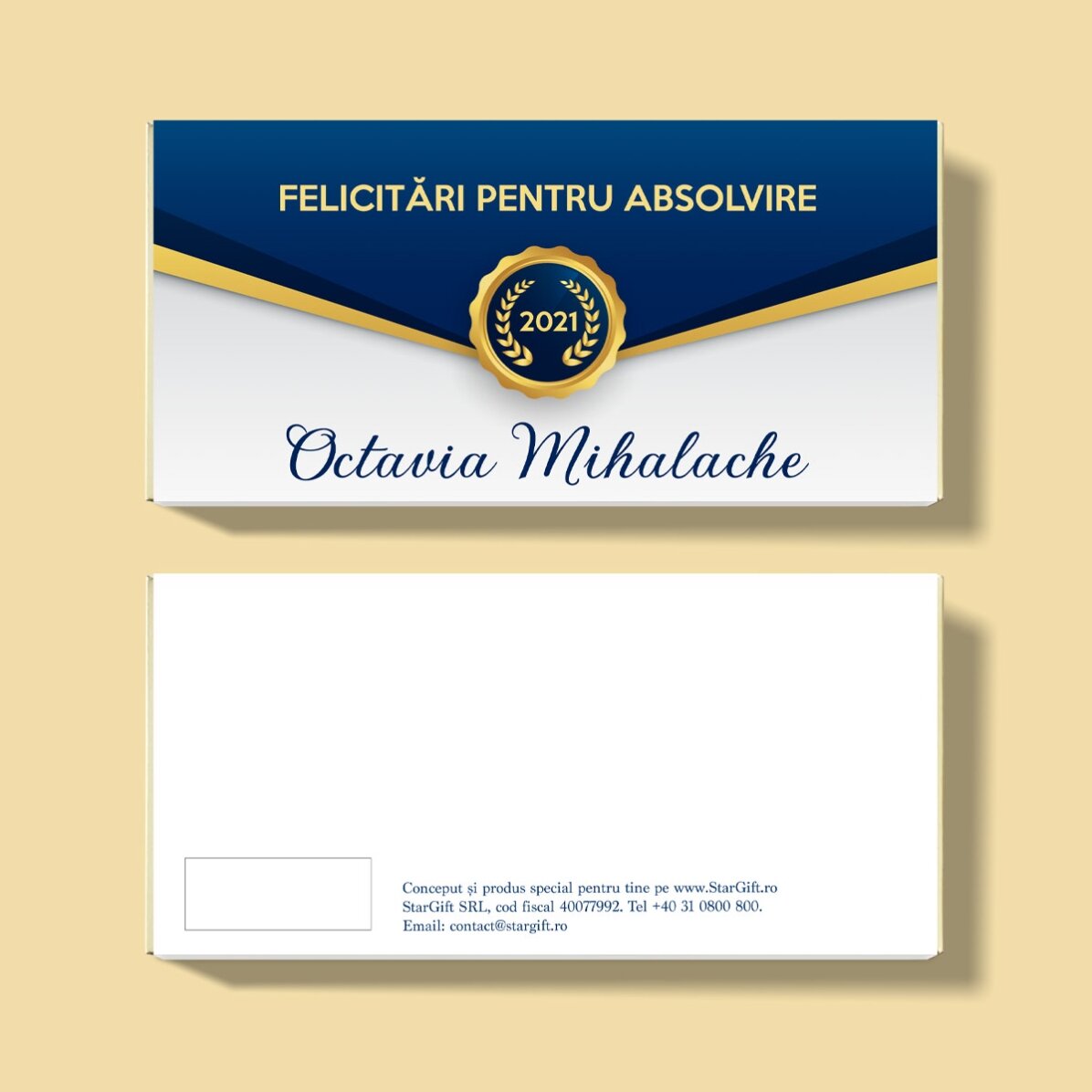 Cioccolato personalizzato con dedica - Auguri per la laurea