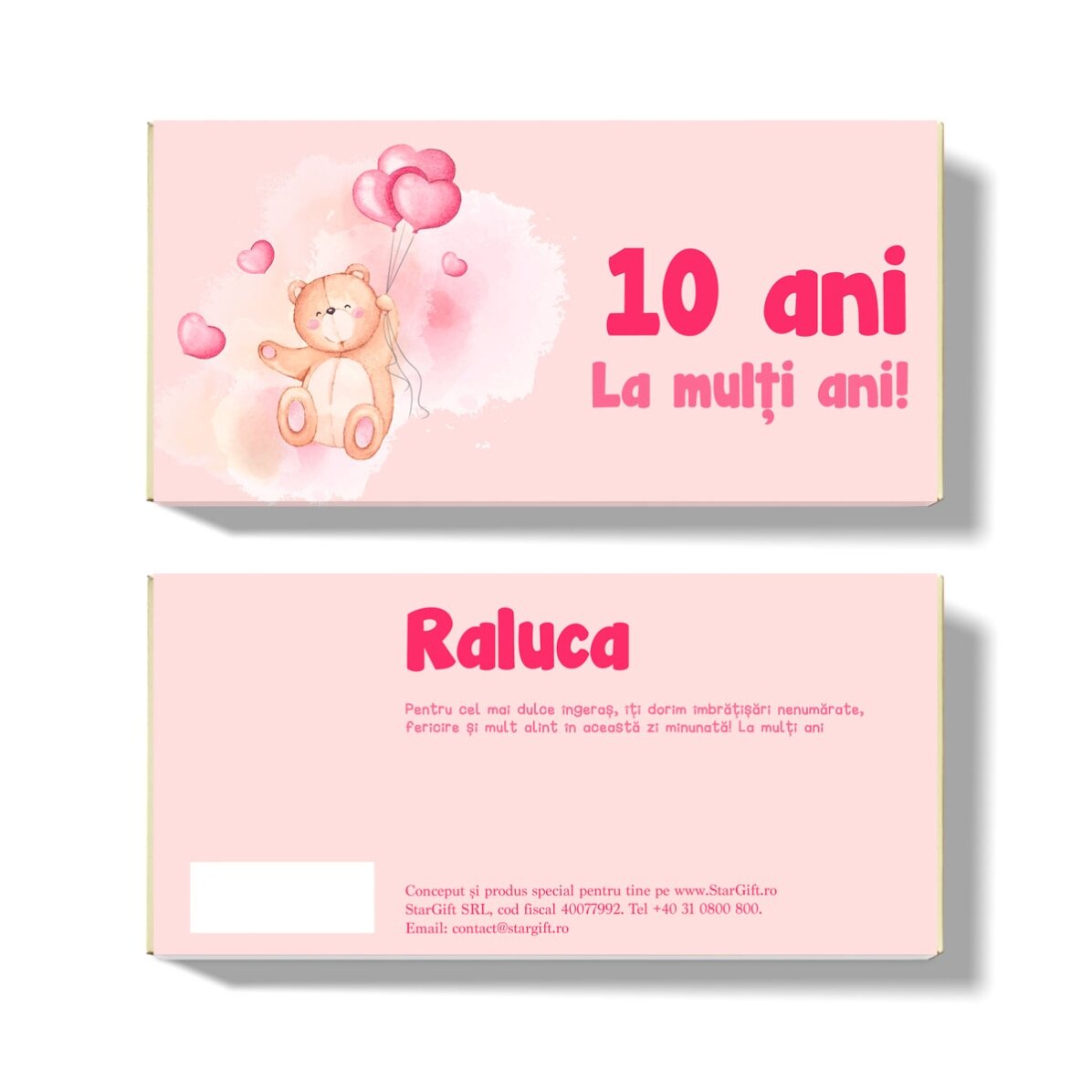 Cioccolato personalizzato con scritta per bambini - Orsetto