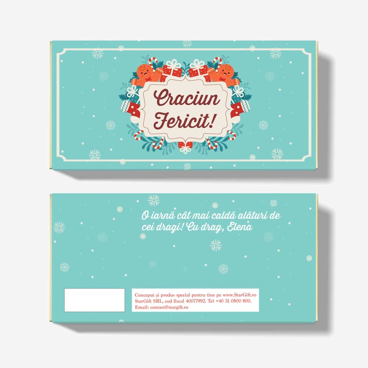 Cioccolato personalizzato con scritta natalizia - Gingerbread