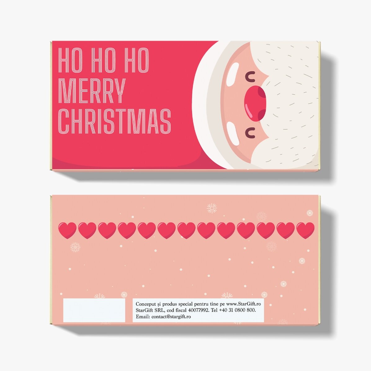 Personalised chocolate with text for Christmas - Ho Ho Ho