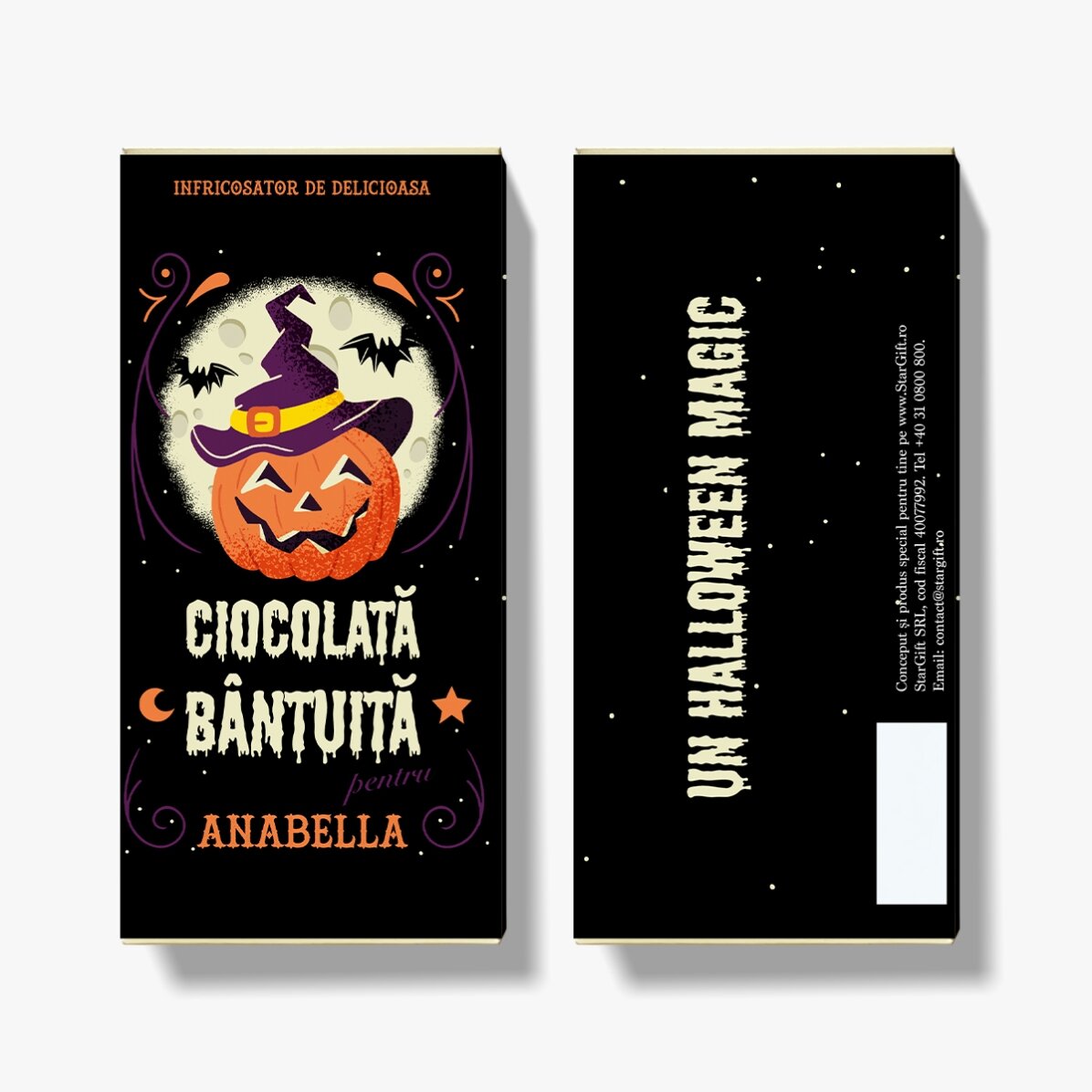 Cioccolato personalizzato con una scritta per Halloween - Cioccolato "bantuita"