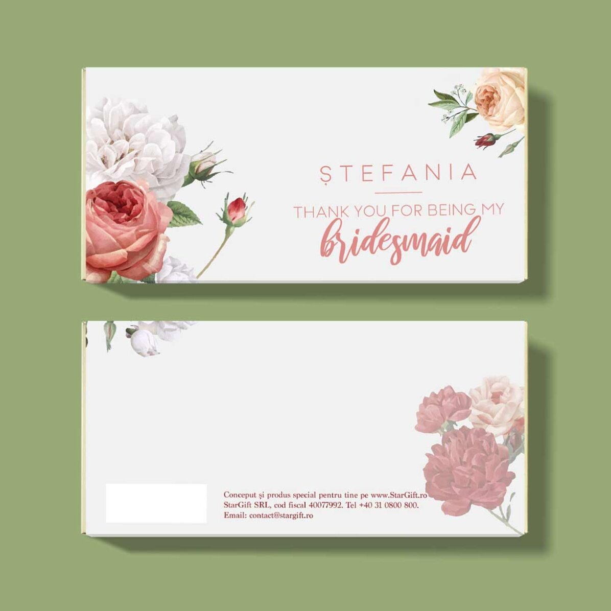 Cioccolato personalizzato con una dedica per il matrimonio