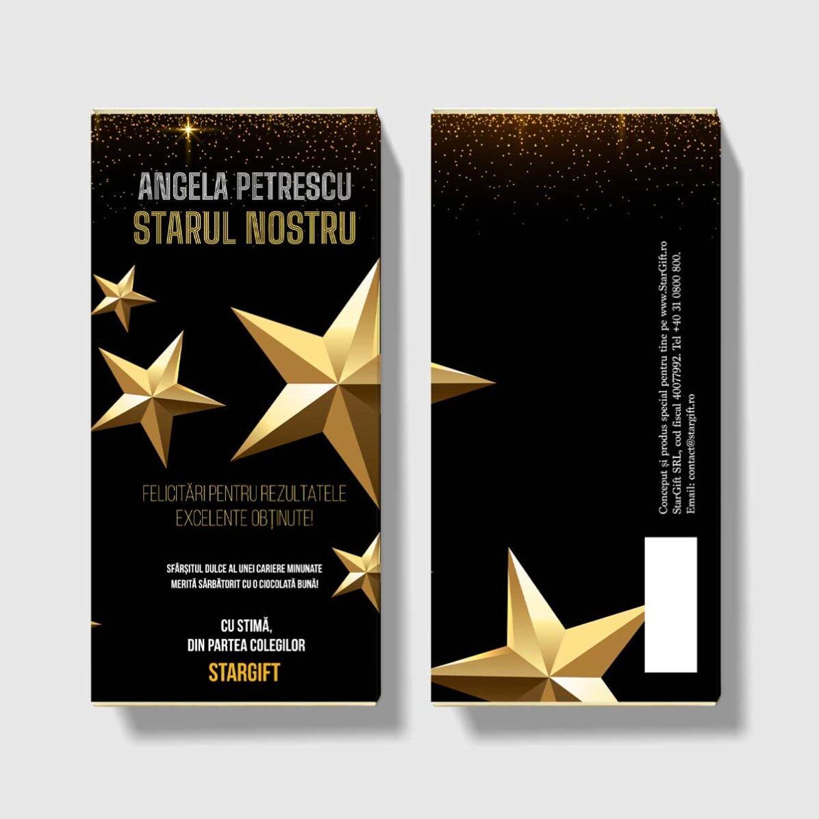 Cioccolato personalizzato con dedica per il pensionamento