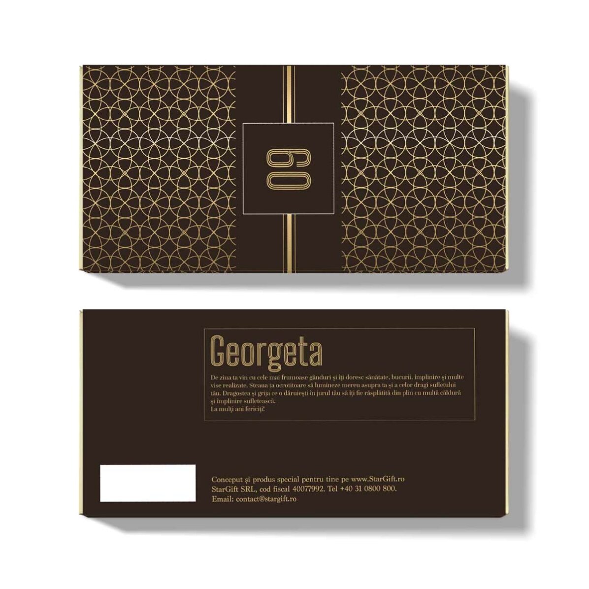 Cioccolato personalizzato con dedica per il compleanno - Gold