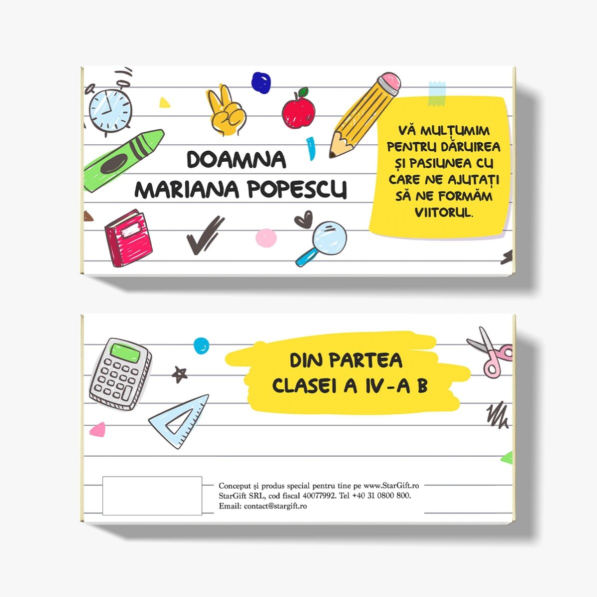 Cioccolato personalizzato con scritta - Scuola