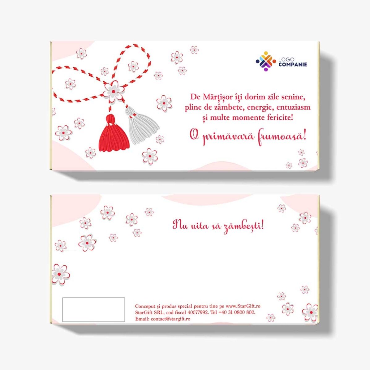 Cioccolato personalizzato con testo e logo