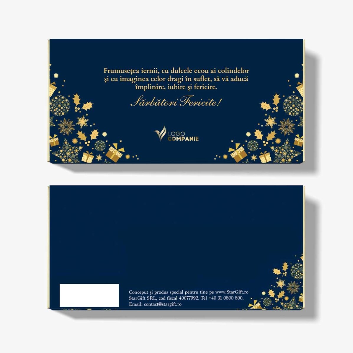 Cioccolato personalizzato con testo e logo - Storia di Natale