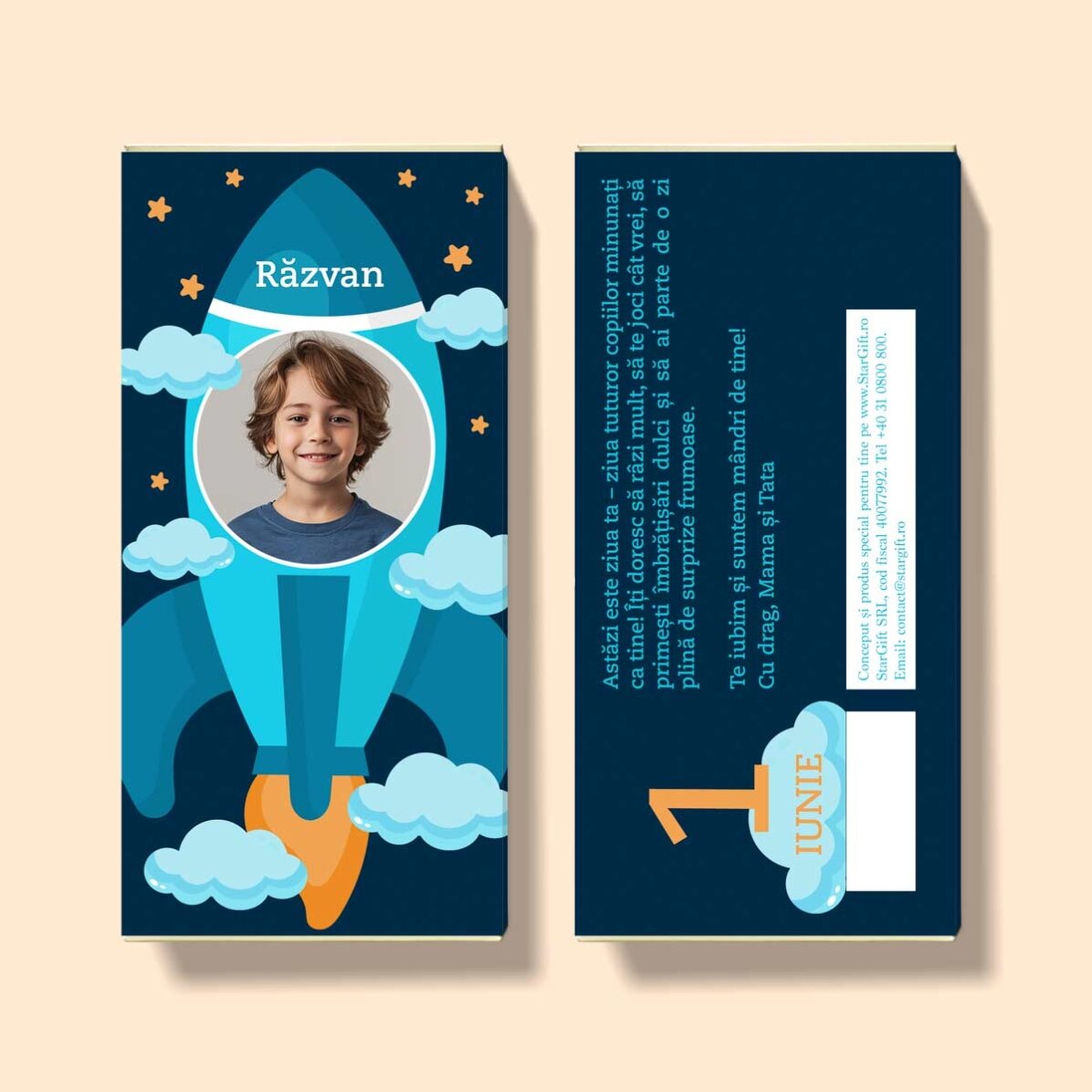 Cioccolato personalizzato con testo e foto - Astronauta