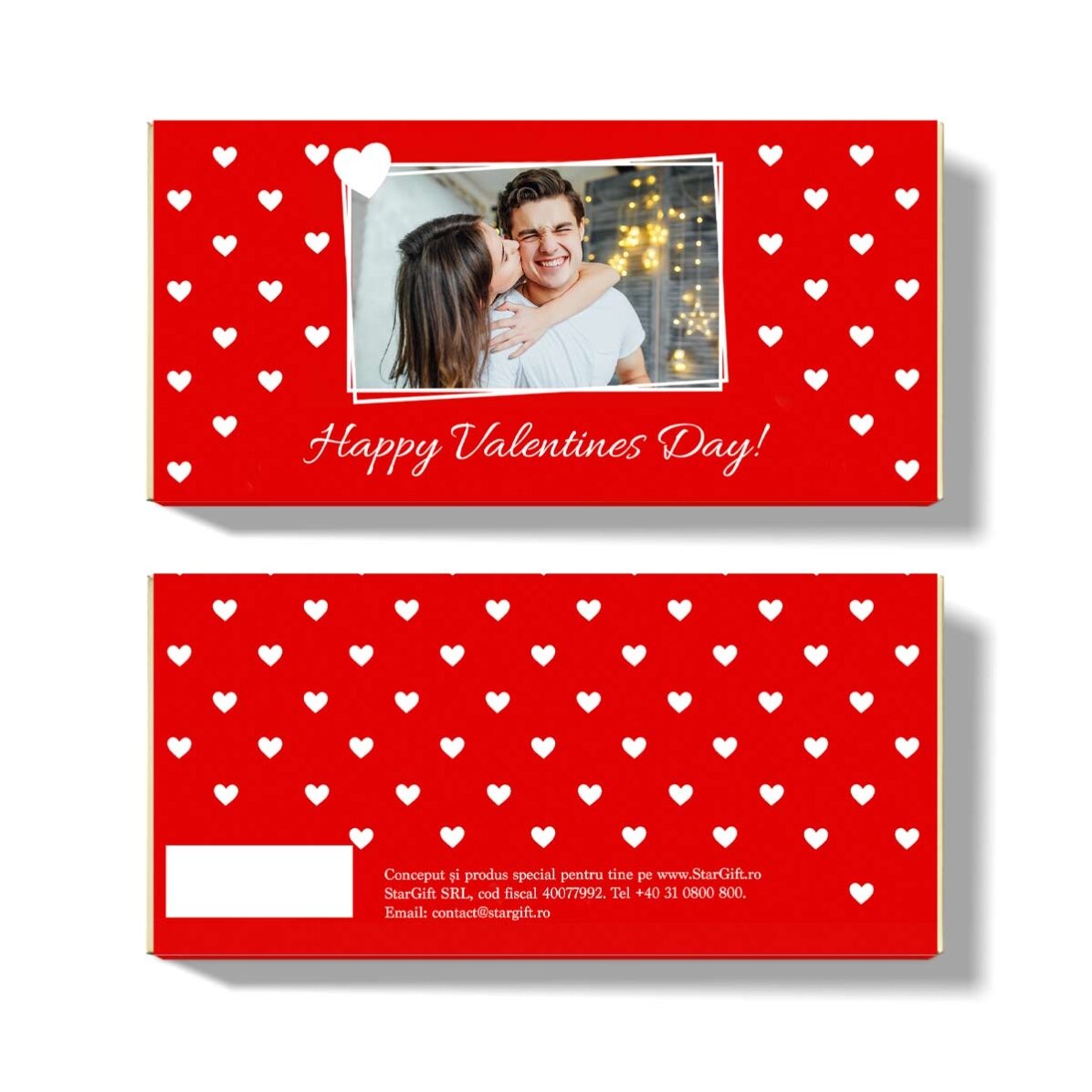 Cioccolato personalizzato con testo e foto - Buon San Valentino