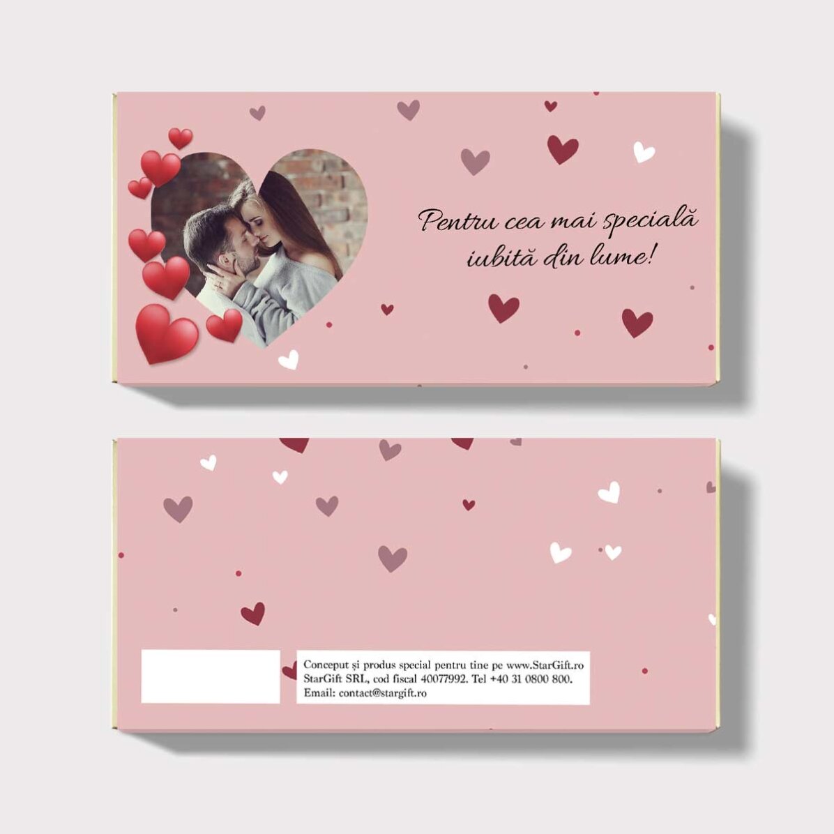 Cioccolato personalizzato con testo e foto - Ti amo!