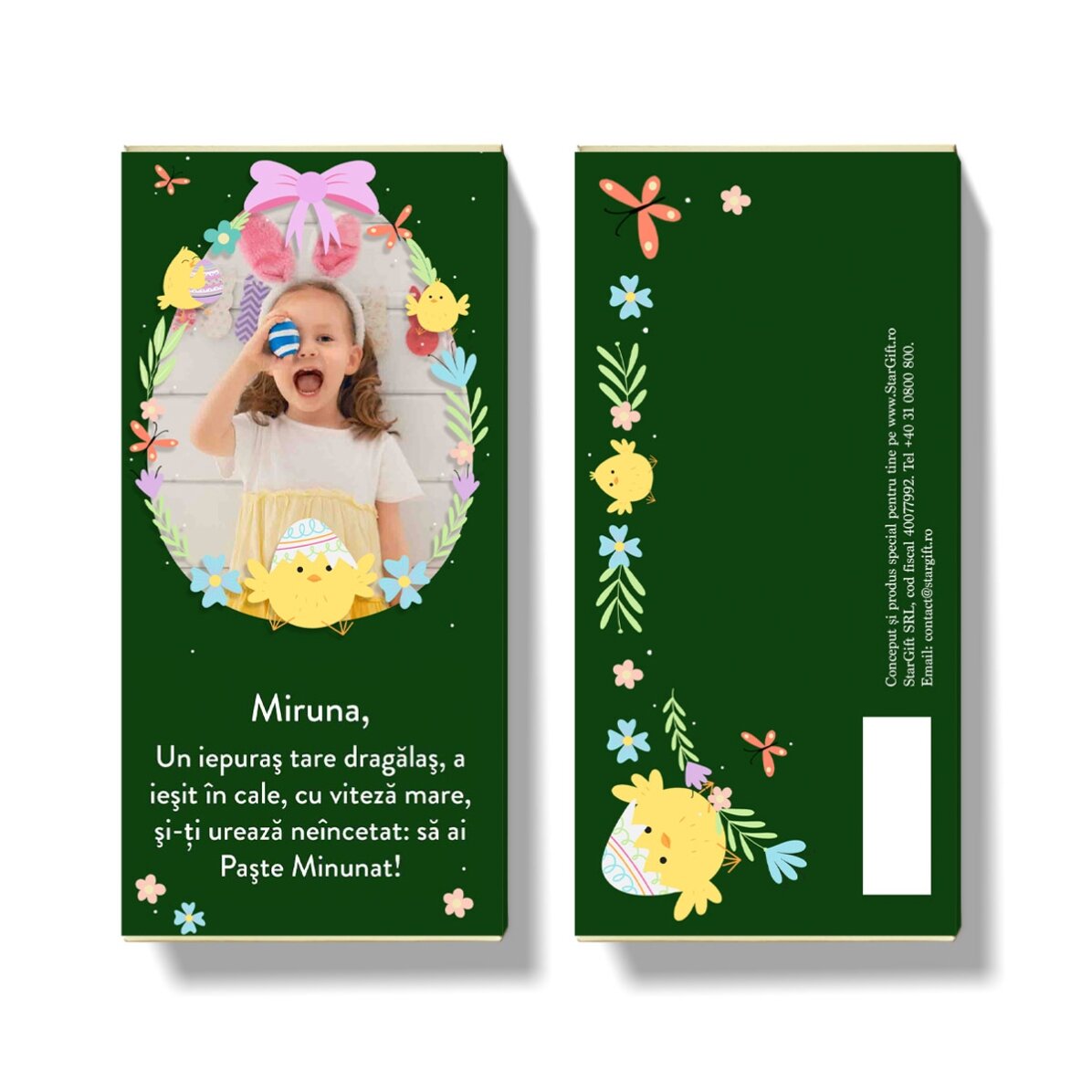 Cioccolato personalizzato con testo e foto - Paste Minunat