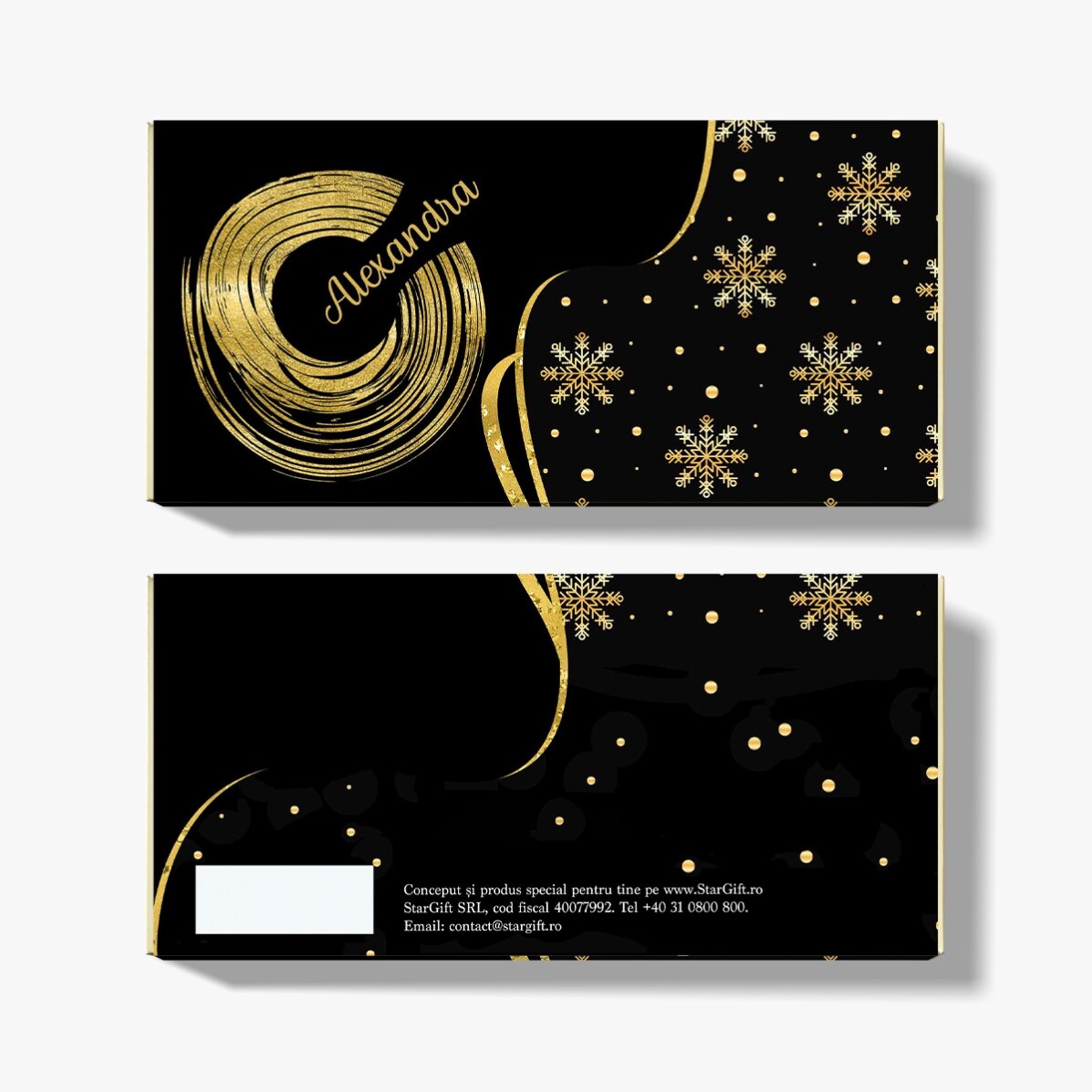 Cioccolato natalizio personalizzato - Fiocchi di neve