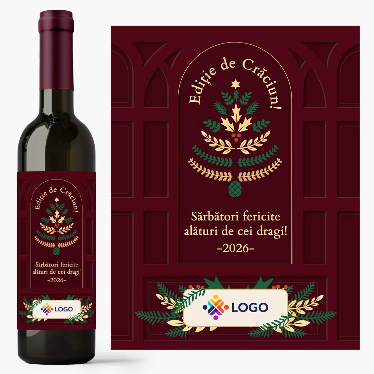 Confezione regalo - Edizione natalizia con prodotti personalizzati con logo e messaggio