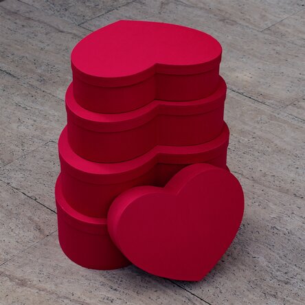 Scatola regalo a forma di cuore - rossa