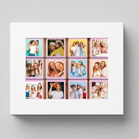 Confezione regalo con 12 mini cioccolatini personalizzati con foto