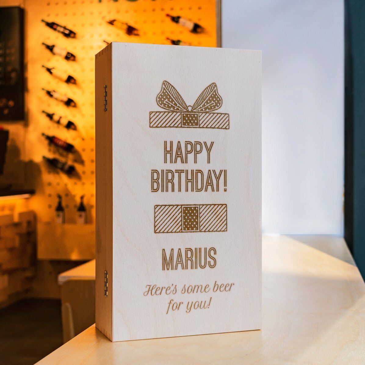 Scatola personalizzata per tre bottiglie di birra - Regalo