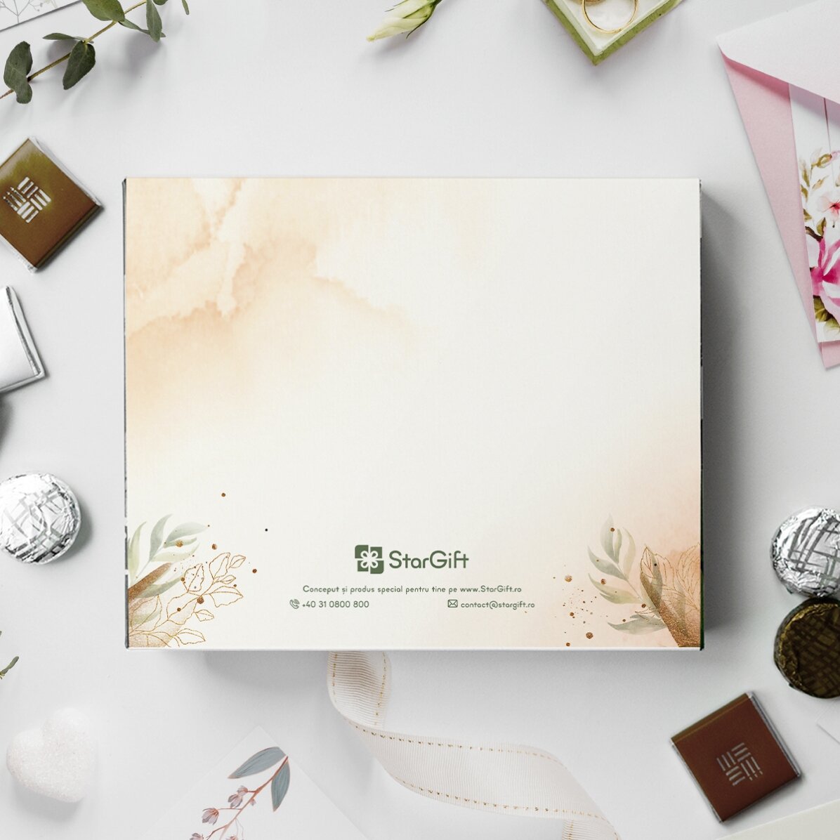 Scatola di cioccolatini personalizzata con messaggio di nozze