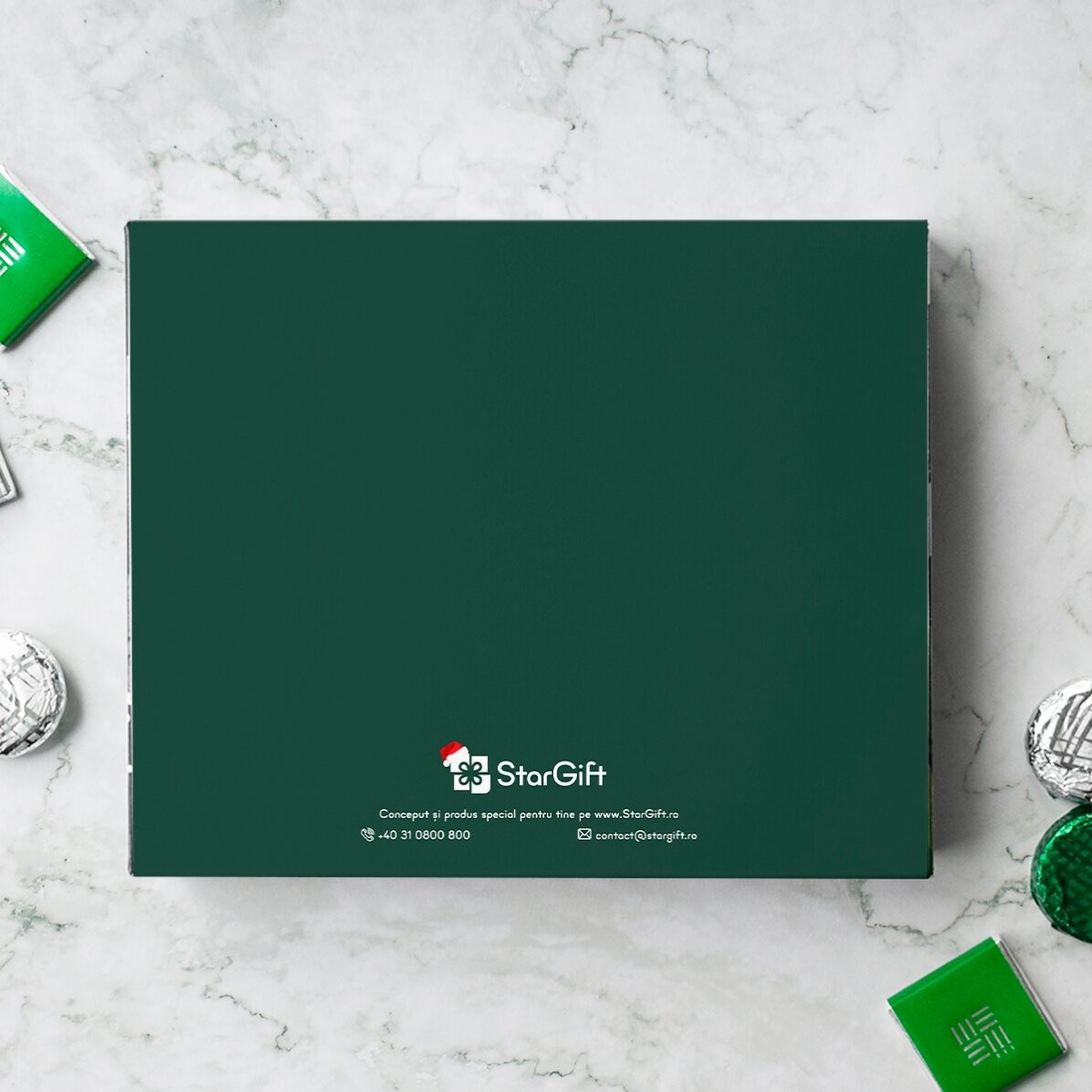 Scatola di cioccolatini personalizzata con logo e testo - Buone feste