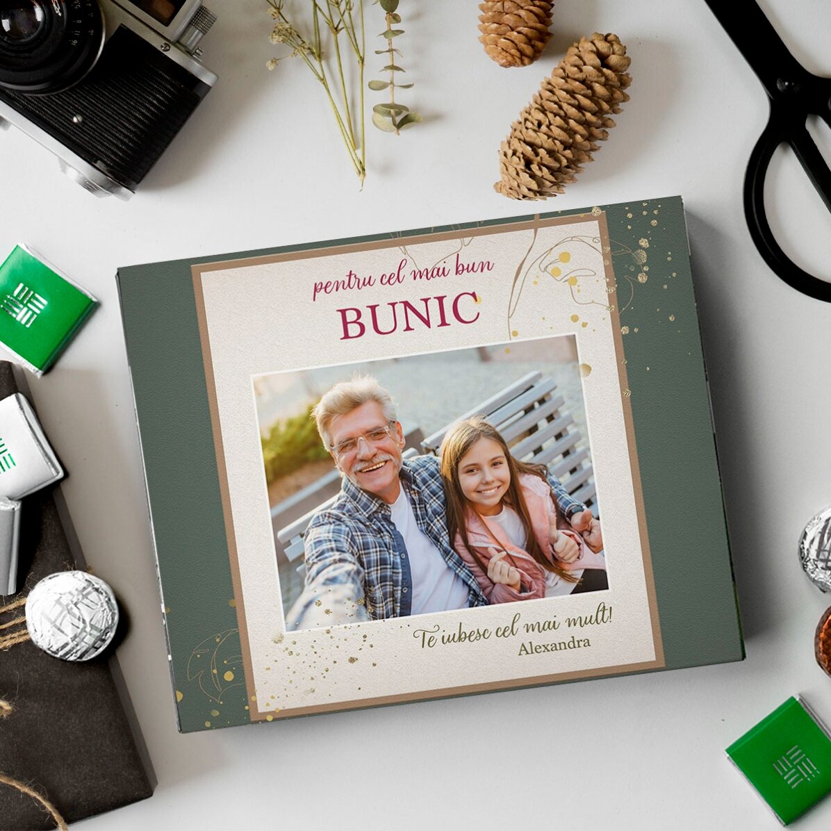 Scatola di cioccolatini personalizzata con foto e messaggio - per il NONNO più speciale