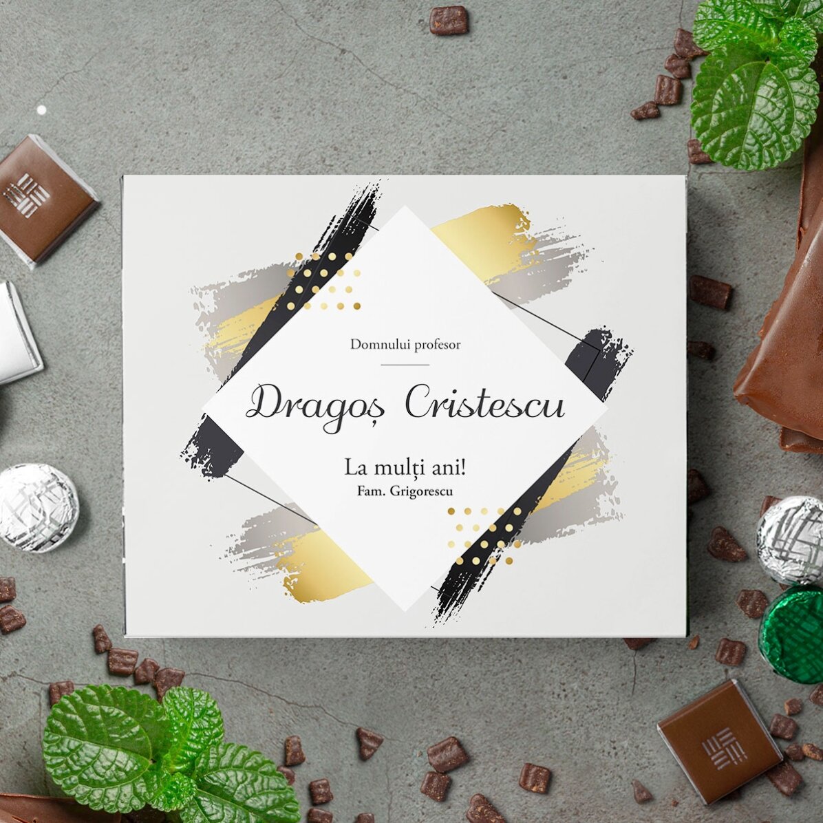Personalised box of chocolates with text for him - Happy Birthday!