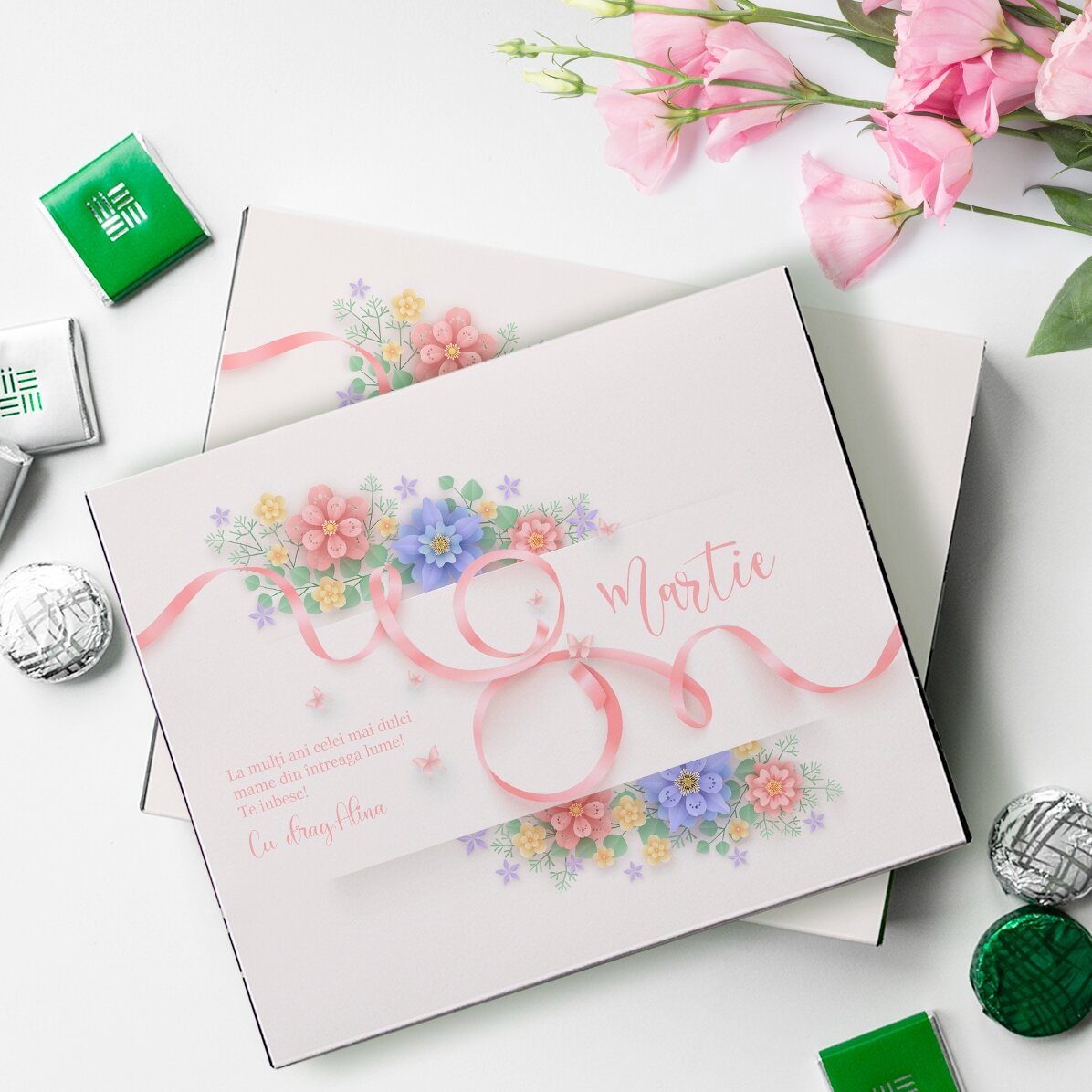 Scatola di cioccolatini personalizzata con una dedica per la mamma - 8 marzo